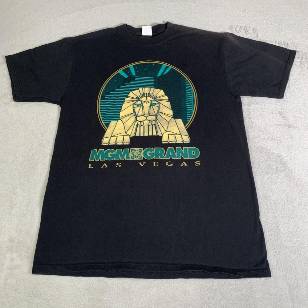 Vintage MGM Grand‎ Shirt Mens Large Black Las Vegas Casino Lion Graphic 1993 USA